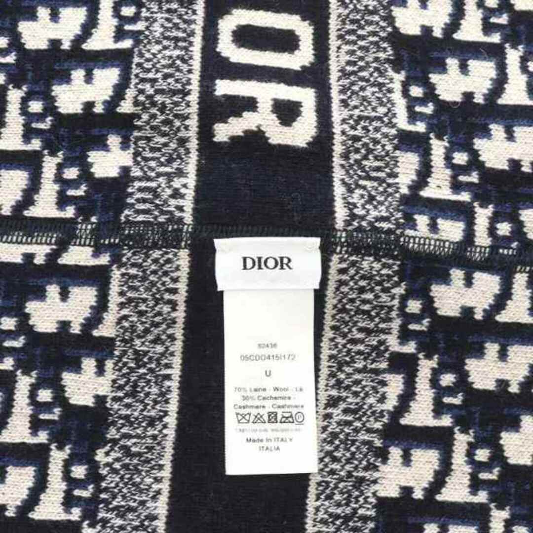 Christian Dior ネックウォーマー マフラー ニット ロゴ 紺 白 - マフラー