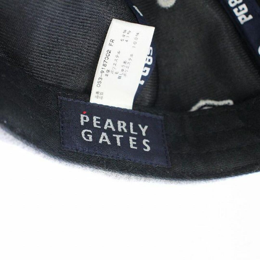 PEARLY GATES(パーリーゲイツ)のパーリーゲイツ ゴルフウェア キャップ 帽子 ロゴ 刺繍 ウール F グレー メンズの帽子(キャップ)の商品写真
