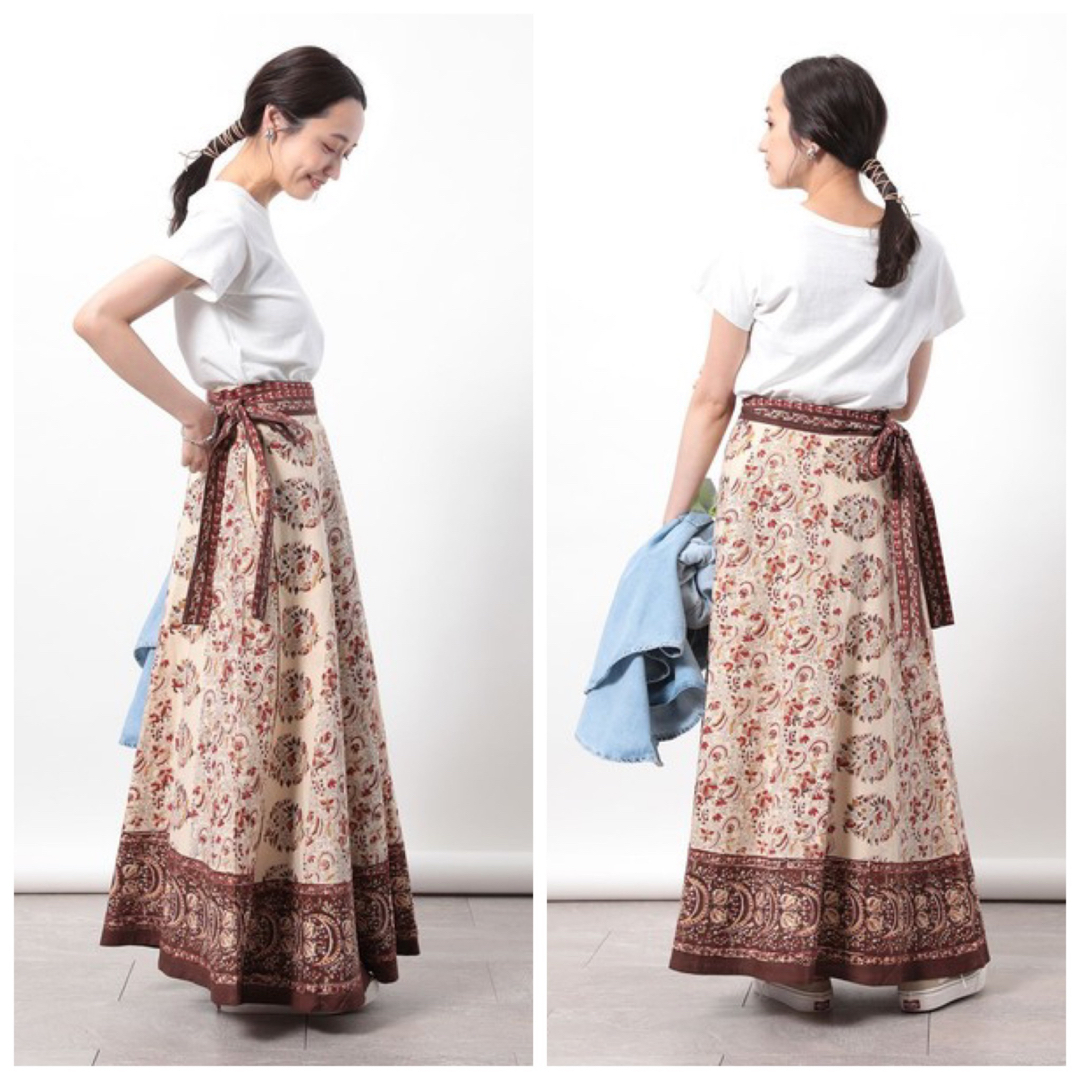 FREAK'S STORE(フリークスストア)の美品 フリークスストア インド パネル ラップ スカート 定価12100円 レディースのスカート(ロングスカート)の商品写真