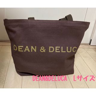 ディーンアンドデルーカ(DEAN & DELUCA)の新品　ディーン＆デルーカ　トートバック　ブラウン　L　ロゴゴールドラメ　茶(トートバッグ)