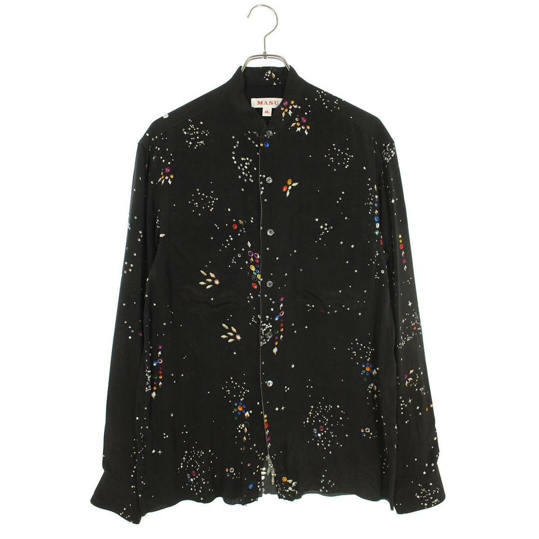 エムエーエスユー MASU  23SS   ZIP-UP GALAXY SILK SHIRT MMSS-SH0623 ジップアップギャラクシーシルク長袖シャツ  メンズ 46