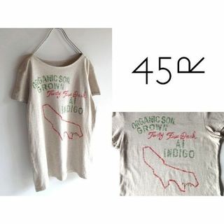 フォーティーファイブアールピーエム(45rpm)の45rpm ロゴプリント オーガニックコットン天竺 Tシャツ 3 杢ベージュ(Tシャツ(半袖/袖なし))