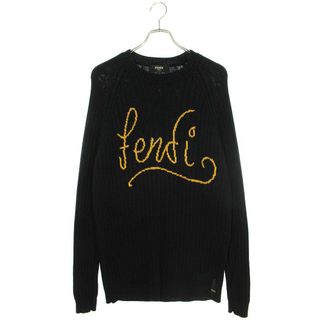 フェンディ(FENDI)のフェンディ  FZY451 AH33 ロゴ刺繍クルーネックニット  メンズ 52(ニット/セーター)