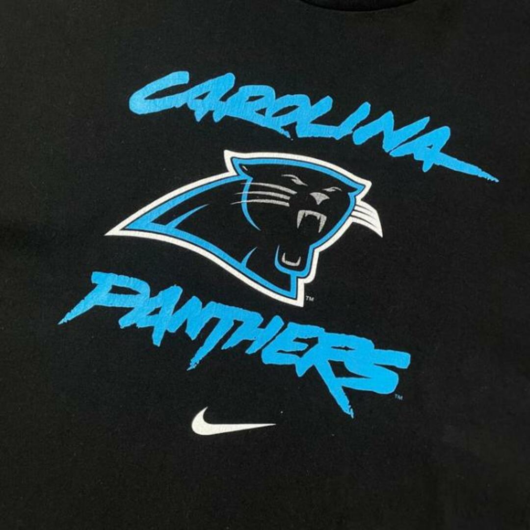90年代 USA製 NIKE ナイキ NFL CAROLINA PANTHERS チームロゴ 両面プリント Tシャツ メンズXL