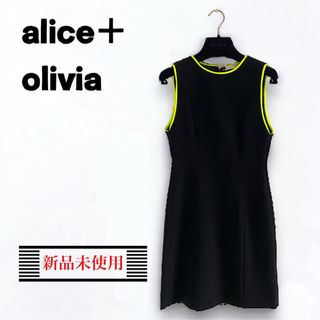 【新品タグ付き】alice＋olivia★ミニワンピ　黒　レディース　スポーティ(ミニワンピース)