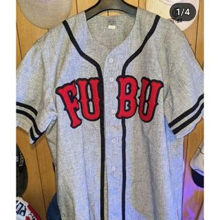 別注品FUBUフブワッペンベースボールシャツXLhiphop(シャツ)