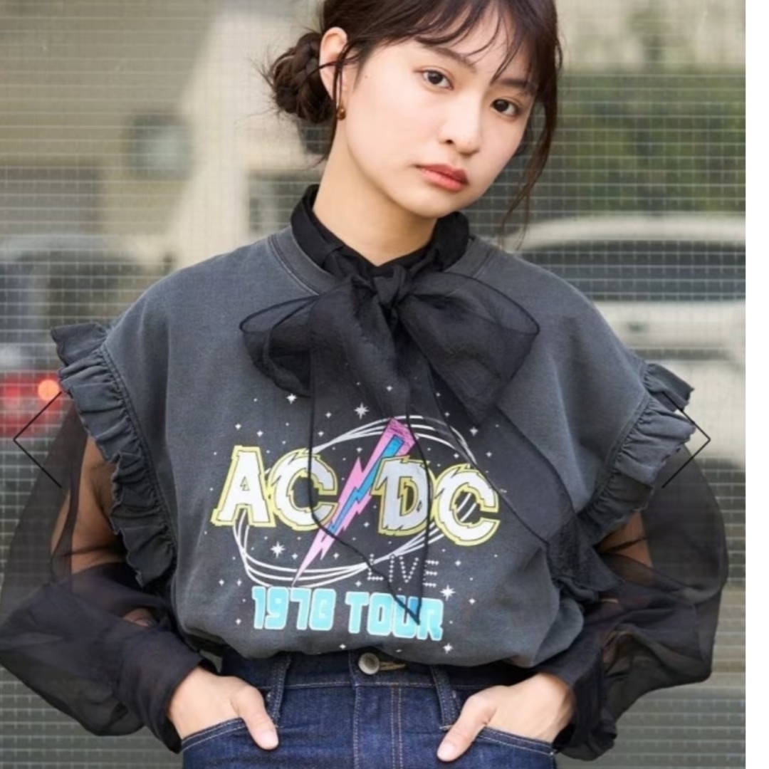 FREAK'S STORE(フリークスストア)の【専用販売】フリークスストア ACDC フリルノースリーブTシャツ レディースのトップス(Tシャツ(半袖/袖なし))の商品写真