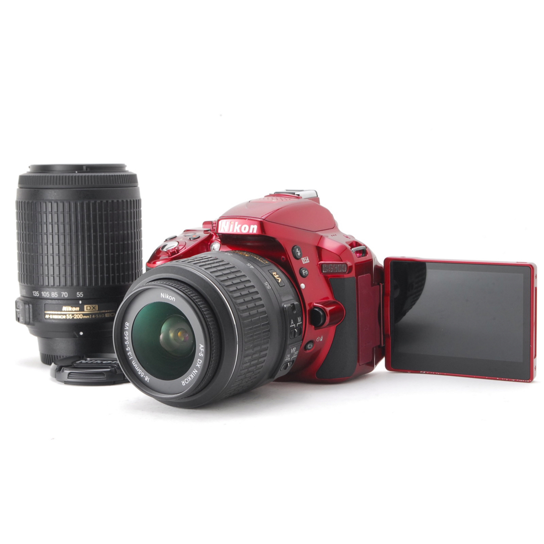 ダブルレンズ、状態◎、可愛いレッドカラーで大満足❤️Nikon D3200-
