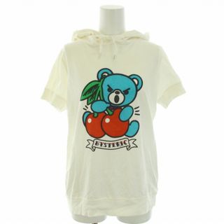 ヒステリックグラマー(HYSTERIC GLAMOUR)のヒステリックグラマー パーカー プルオーバー 半袖 ファックベア プリント 白(パーカー)