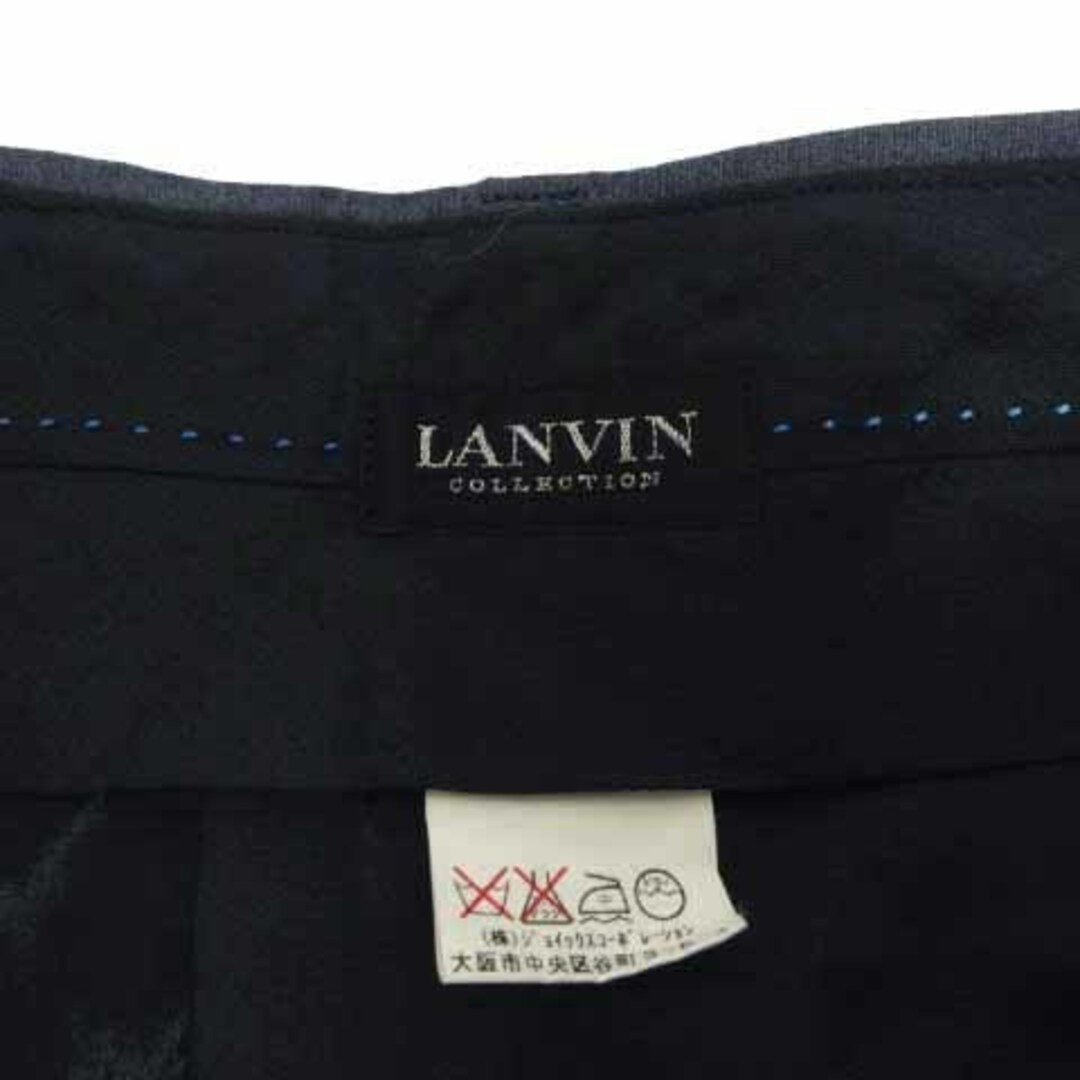 LANVIN(ランバン)のLANVIN COLLECTION パンツ タック ロゴ刺繍 ウール 青系 94 メンズのパンツ(スラックス)の商品写真