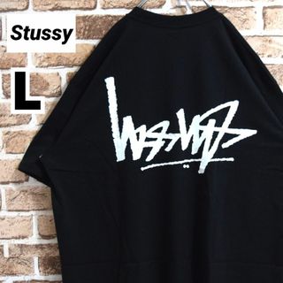 STUSSY - 《ステューシー》正規・新品タグ 逆ロゴ ブラック L Tシャツ
