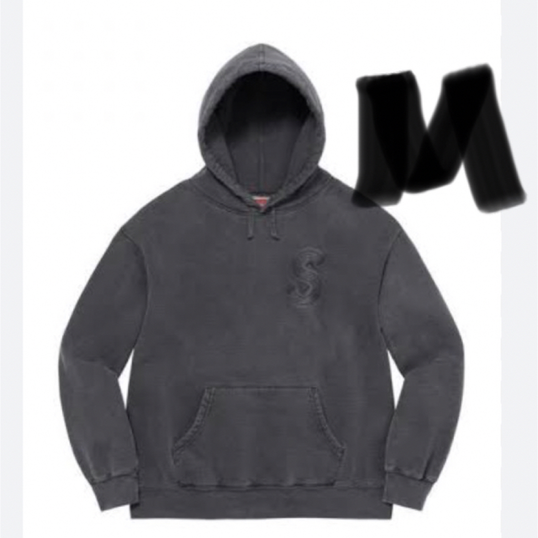 【M】Over dyed S Logo Hooded Sweatshirt