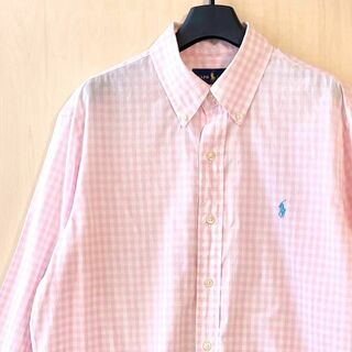 ラルフローレン(Ralph Lauren)のラルフローレン　BDシャツ 長袖　ギンガムチェック　ピンク　刺繍ロゴ(シャツ)