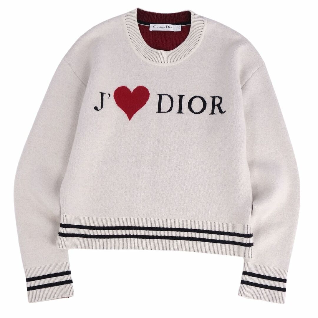 美品◎正規品  伊製 Christian Dior クリスチャンディオール 8C24567ZT104 レディース 星座 カシミヤ100％ 長袖 ニットプルオーバー 灰 42