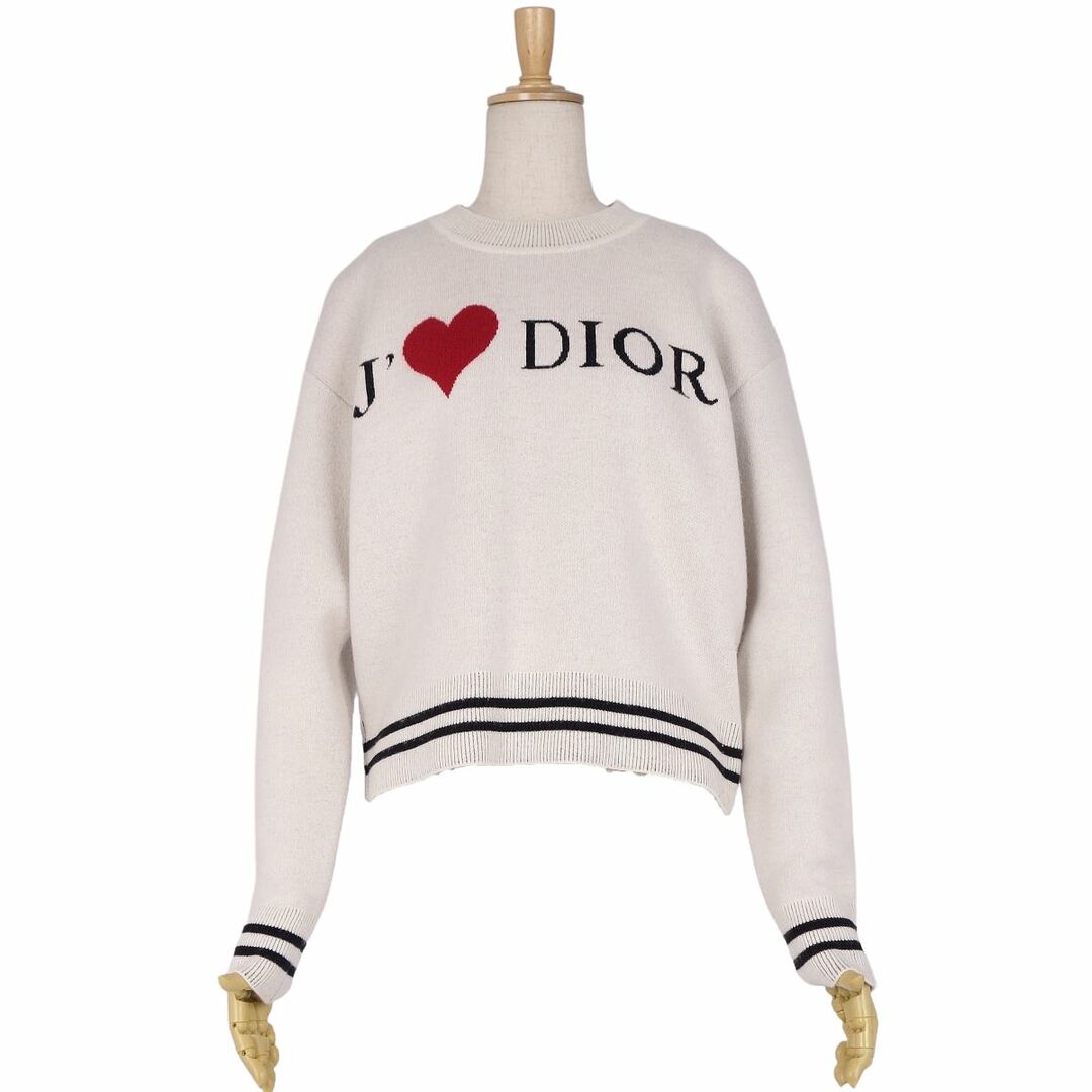 極美品 クリスチャンディオール Christian Dior ニット セーター ロングスリーブ ロゴ ハート カシミヤ トップス レディース I40 F36 USA4(S~M相当) アイボリー/レッド/ブラック 極美品 クリスチャンディオール Christian Dior ニット セーター ロングスリーブ ロゴ ハート カシミヤ トップス レディース I40 F36 USA4(S~M相当) アイボリー/レッド/ブラック