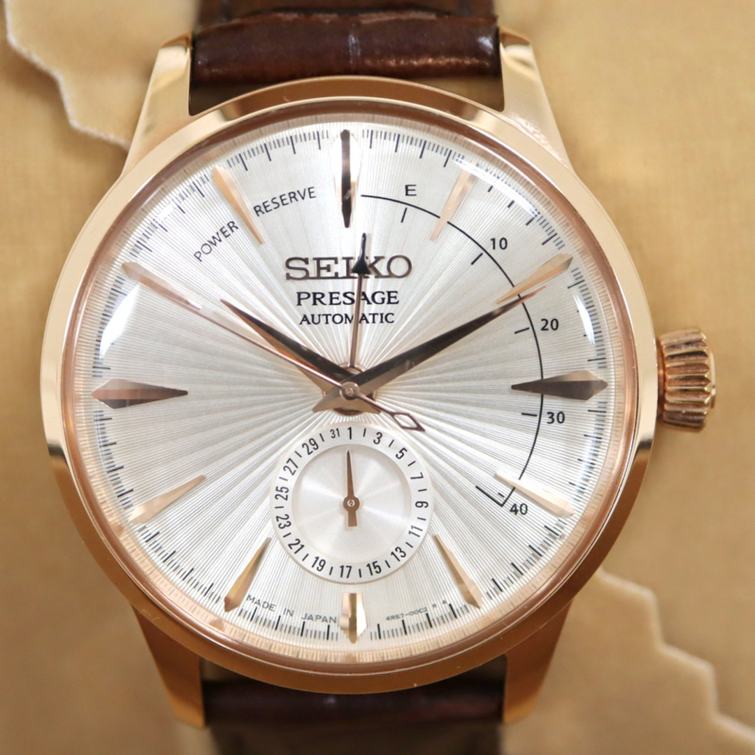 型番【SEIKO】セイコー プレザージュ 腕時計 自動巻き 4R57-00E0 ﾚｻﾞｰﾍﾞﾙﾄ/tm07285md