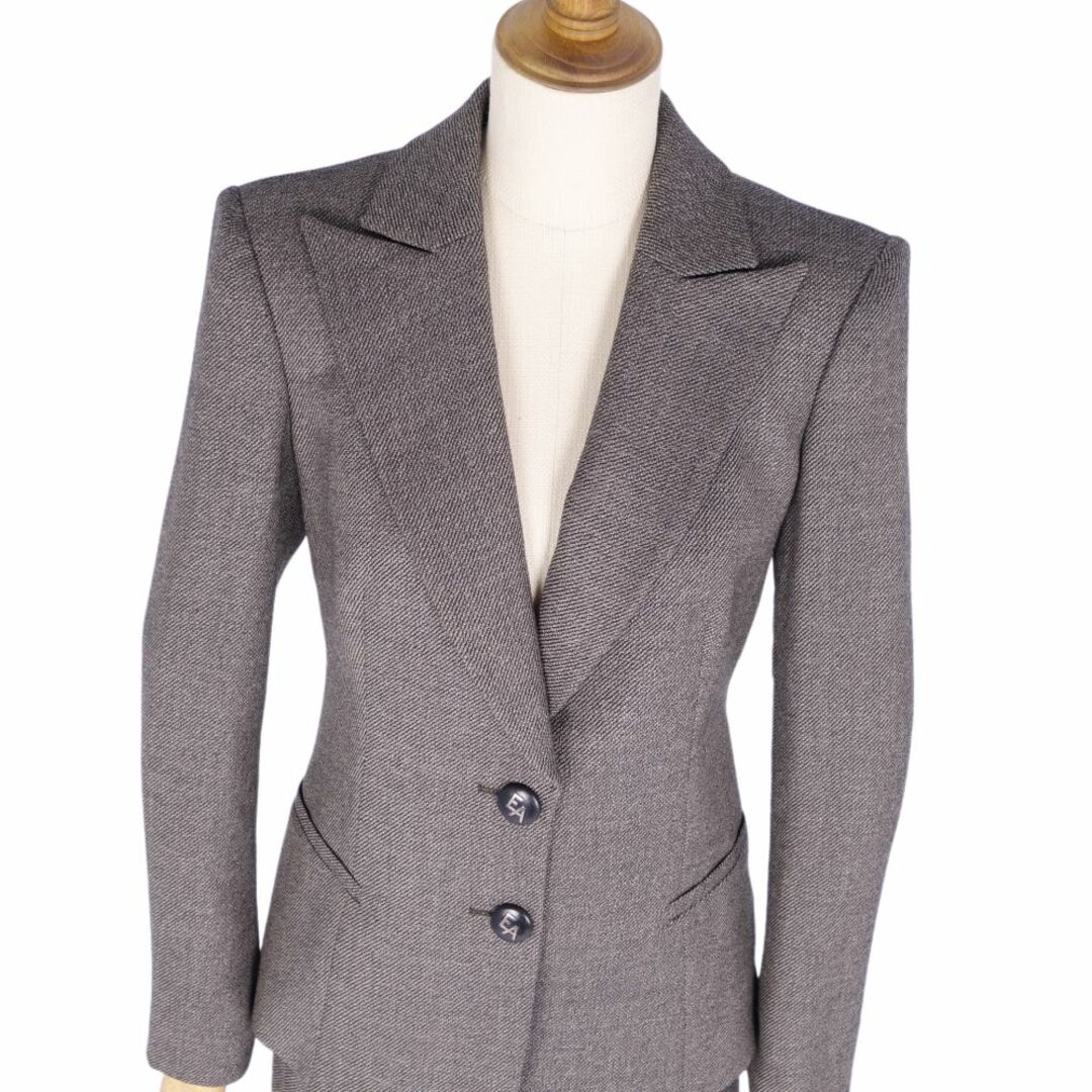 美品 エンポリオアルマーニ EMPORIO ARMANI セットアップ パンツスーツ ウール カシミヤ ジャケット パンツ レディース 38(M相当) グレー