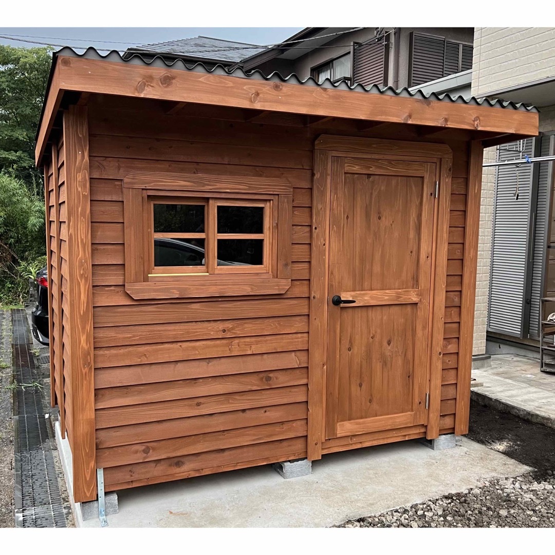 タイニーハウス サウナ ログハウス 物置 倉庫 小屋 プレハブ ガレージ　H 3