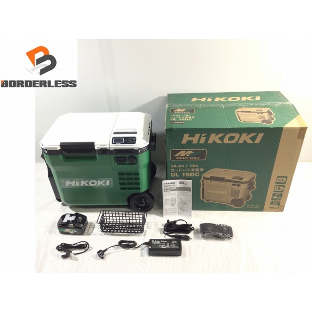 ☆未使用品☆ HIKOKI ハイコーキ 14.4V/18V コードレス冷温庫 UL18DC バッテリー1個(BSL36B18)付 充電式 保冷温庫 クーラーボックス 76344