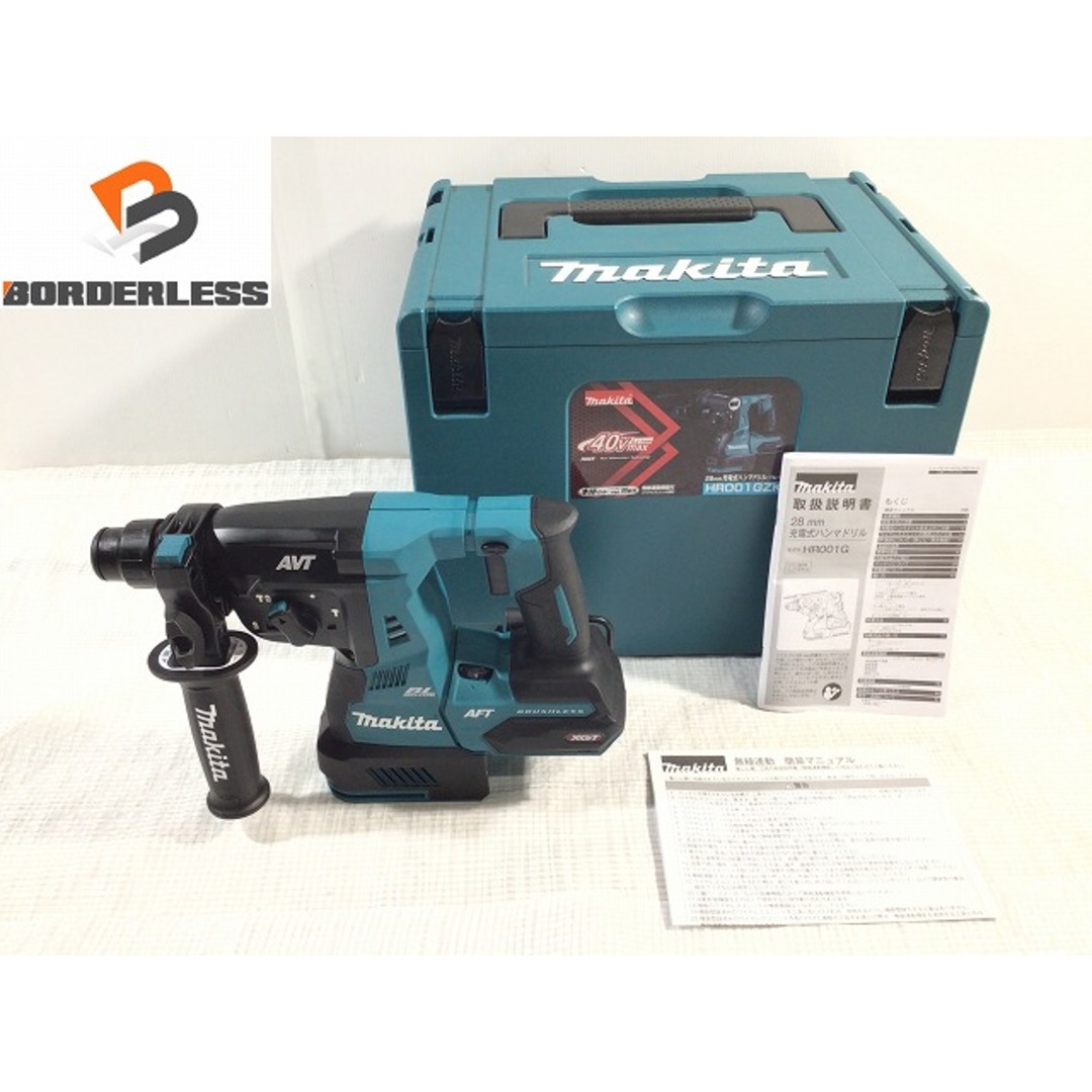 ☆未使用品☆makita マキタ 40Vmax 28mm 充電式ハンマドリル HR001GZK 本体＋ケース付 SDSプラス コードレス ハンマードリル 76370