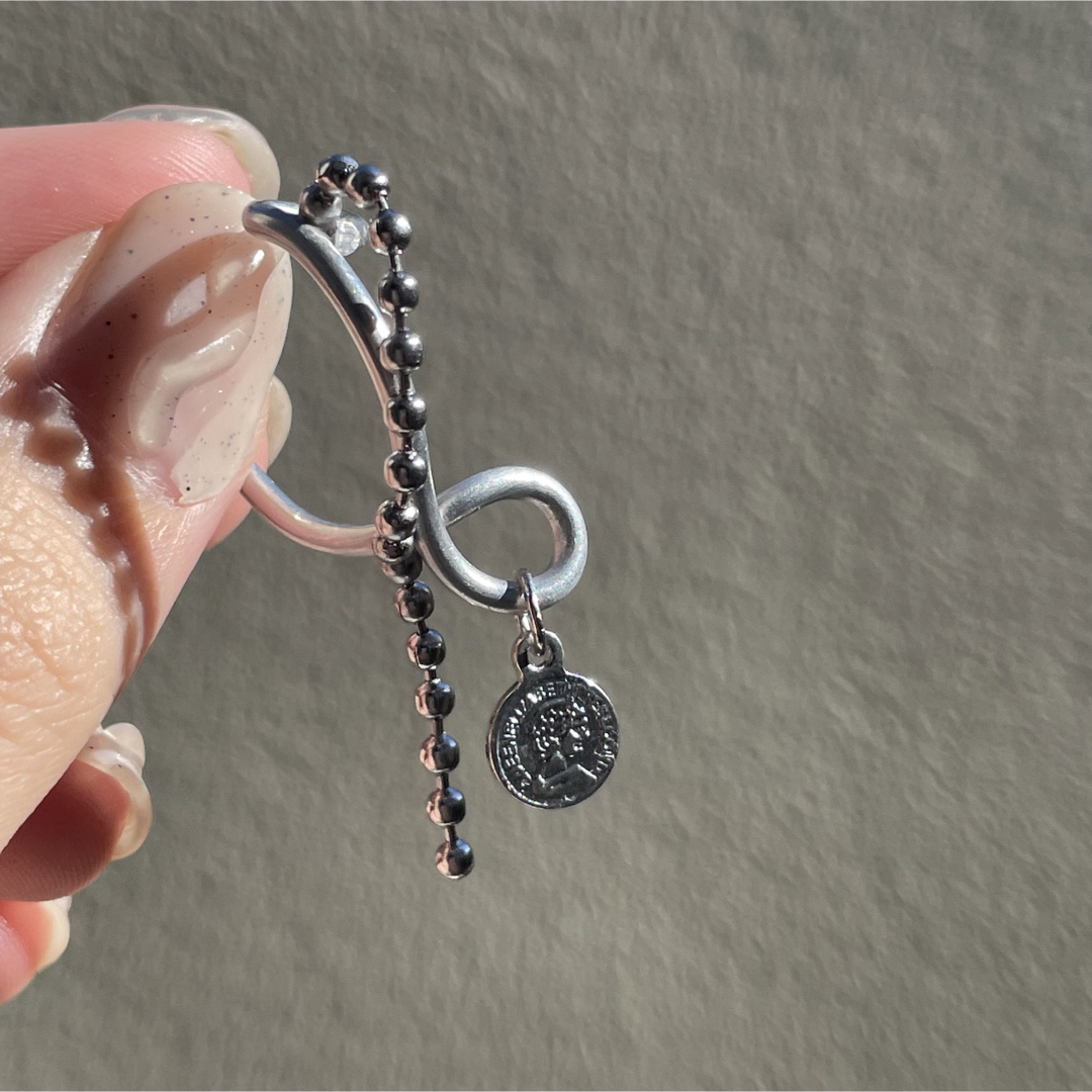 coin ball chain Y _コイン ボールチェーン Y イヤーカフ レディースのアクセサリー(イヤーカフ)の商品写真