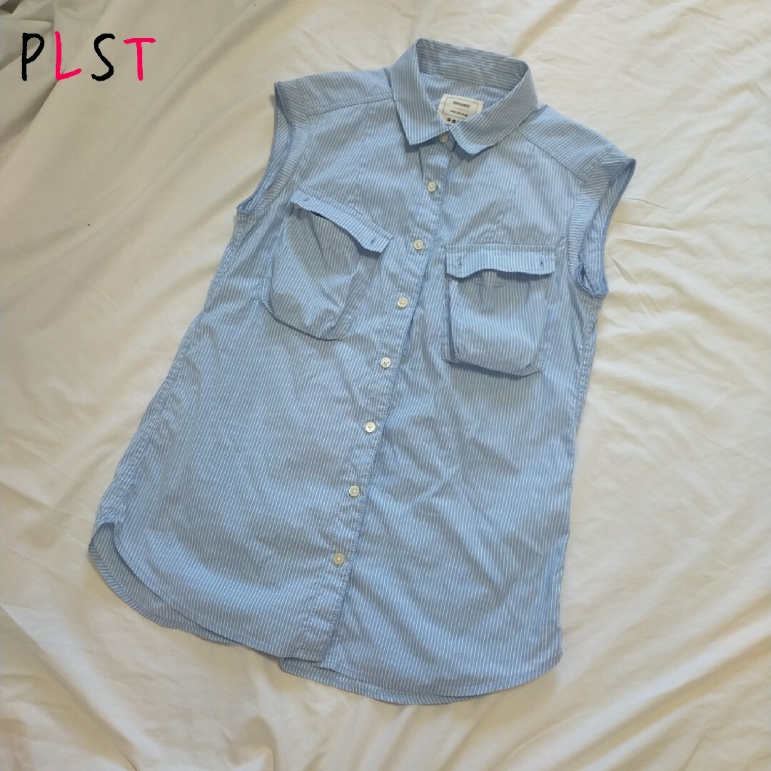 PLST(プラステ)のプラステ トップス ノースリーブ シャツ ブラウス レディースのトップス(シャツ/ブラウス(半袖/袖なし))の商品写真