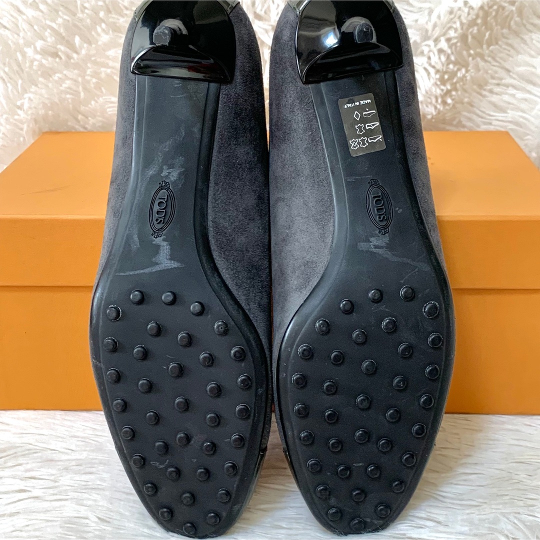 TOD'S - 【極美品】TOD'S スエード パンプス デコレート グレーの通販