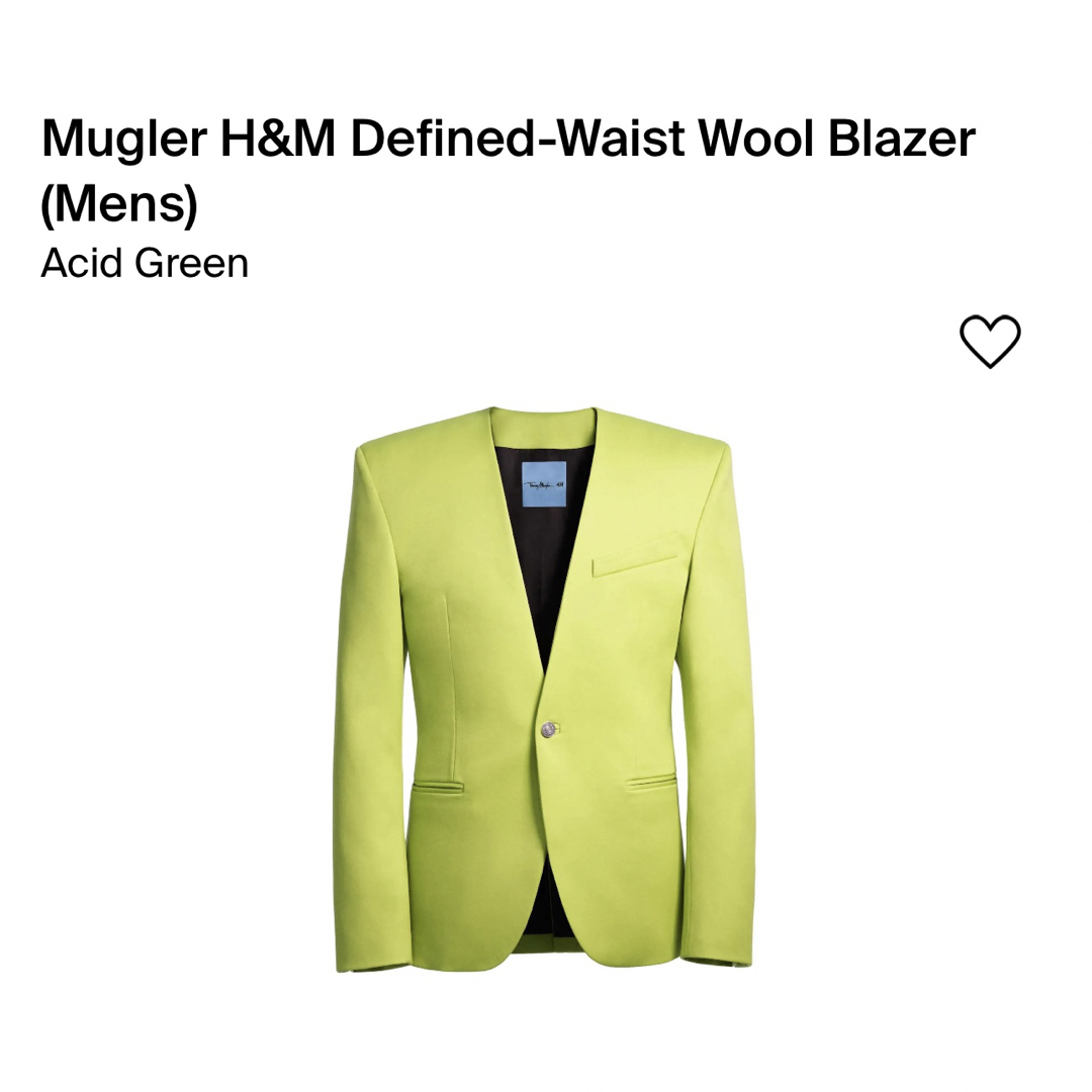 Mugler H&M Defined-Waist Wool Blazer