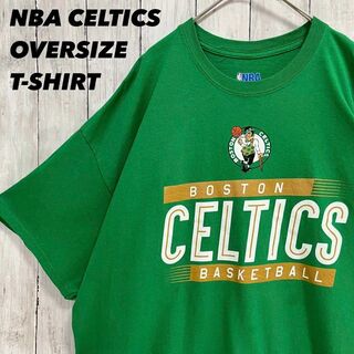 アメリカ古着NBAボストンセルティックスプリントTシャツゆるだぼオーバーサイズ.(Tシャツ/カットソー(半袖/袖なし))