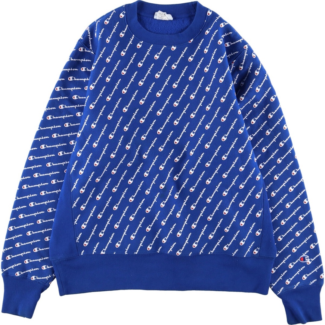 【Champion】スウェット Reverse Weave ロゴ総柄 激レア