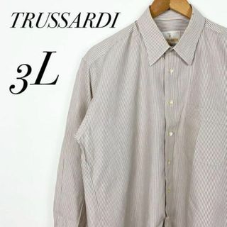 トラサルディ(Trussardi)のTRUSSARDI　Yシャツ　ストライプ柄　長袖　薄手　大きいサイズ　フォーマル(シャツ/ブラウス(長袖/七分))