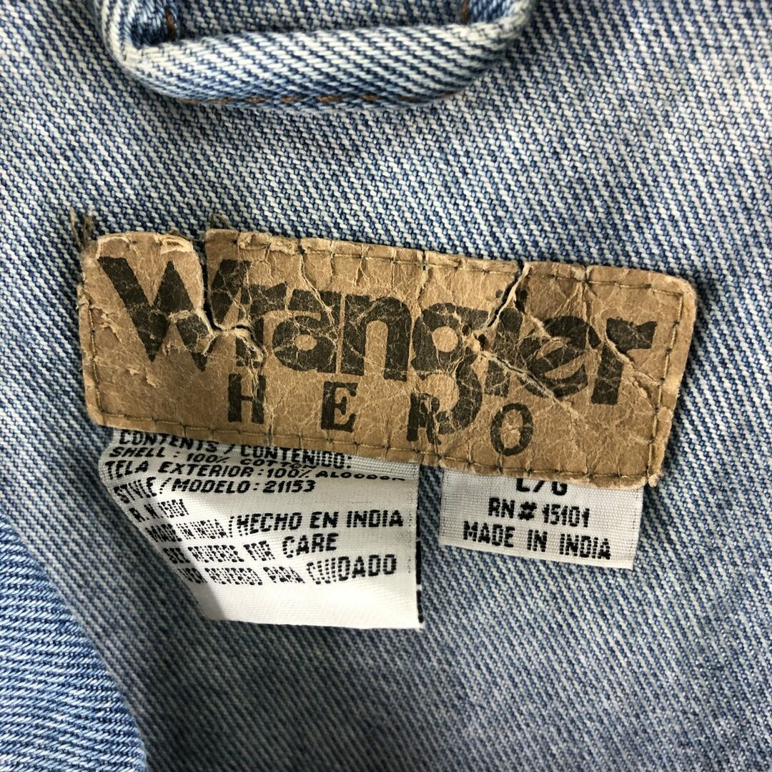 Wrangler(ラングラー)の古着 ラングラー Wrangler HERO デニムジャケット Gジャン メンズXL /eaa356983 メンズのジャケット/アウター(Gジャン/デニムジャケット)の商品写真