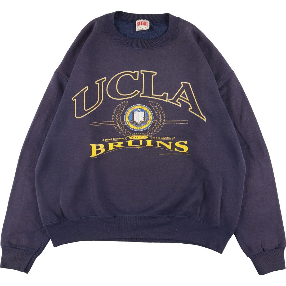 90年代 NUTMEG UCLA BRUINS カリフォルニア大学ロサンゼルス校 カレッジスウェットシャツ トレーナー USA製 メンズXL ヴィンテージ /eaa344950