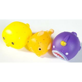 海の生き物 ソフビ ふぐ ハコフグ チョウチンアンコウ 3点(キャラクターグッズ)