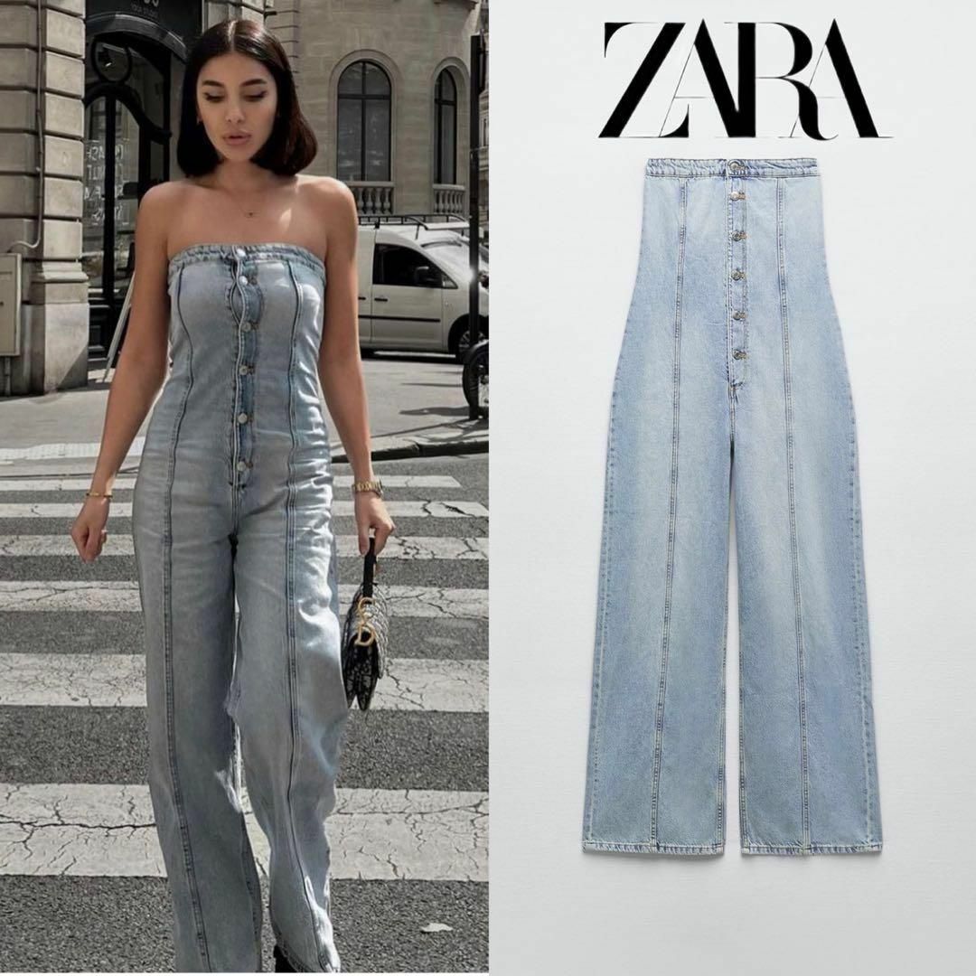 ZARA - 19 ZARA TRF オフショルダー デニムジャンプスーツ Sの通販 by