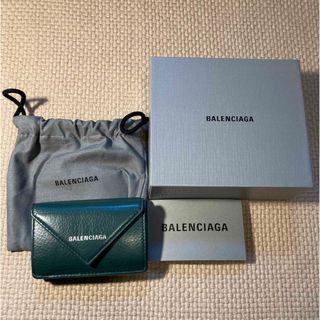 バレンシアガ(Balenciaga)の【アンさま専用】バレンシアガ　ペーパーミニウォレット　グリーン(折り財布)