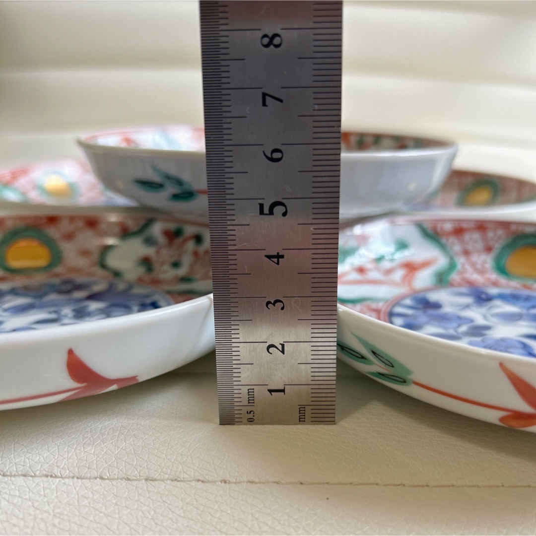 たち吉 赤絵花鳥 金彩丸紋 銘々皿揃 5枚セット 呉須 染付 小皿 取り皿 橘吉
