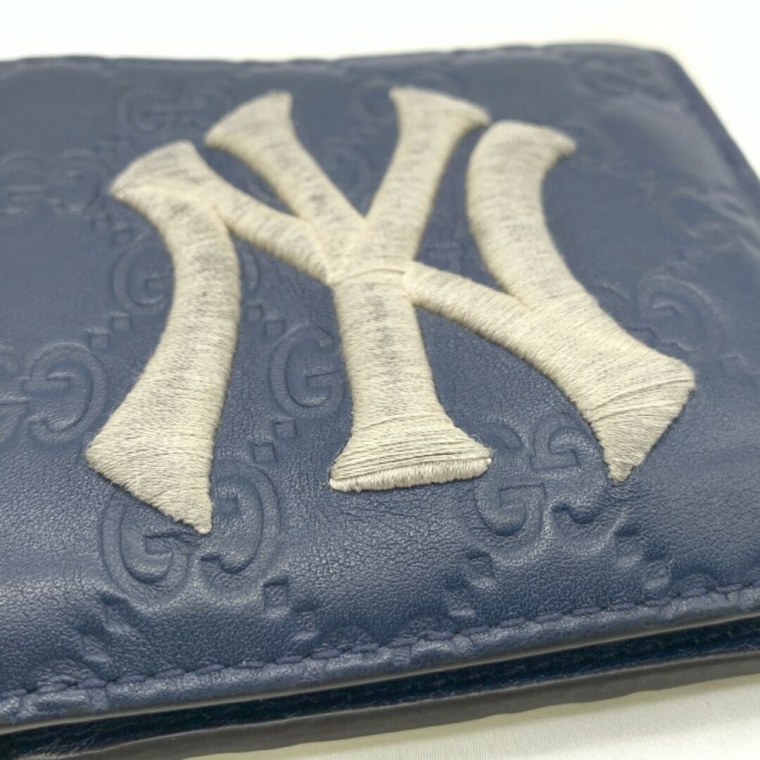 グッチ ニューヨーク・ヤンキース シマ 二つ折り財布 レザー 7