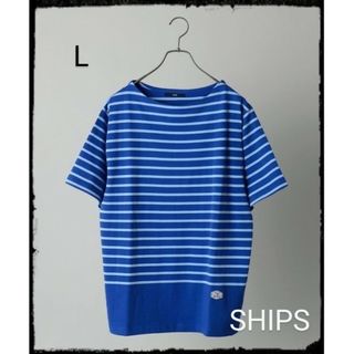 シップス(SHIPS)のワンポイント ロゴ ワッペン ジャージー ボーダー ボートネック Tシャツ(Tシャツ/カットソー(半袖/袖なし))