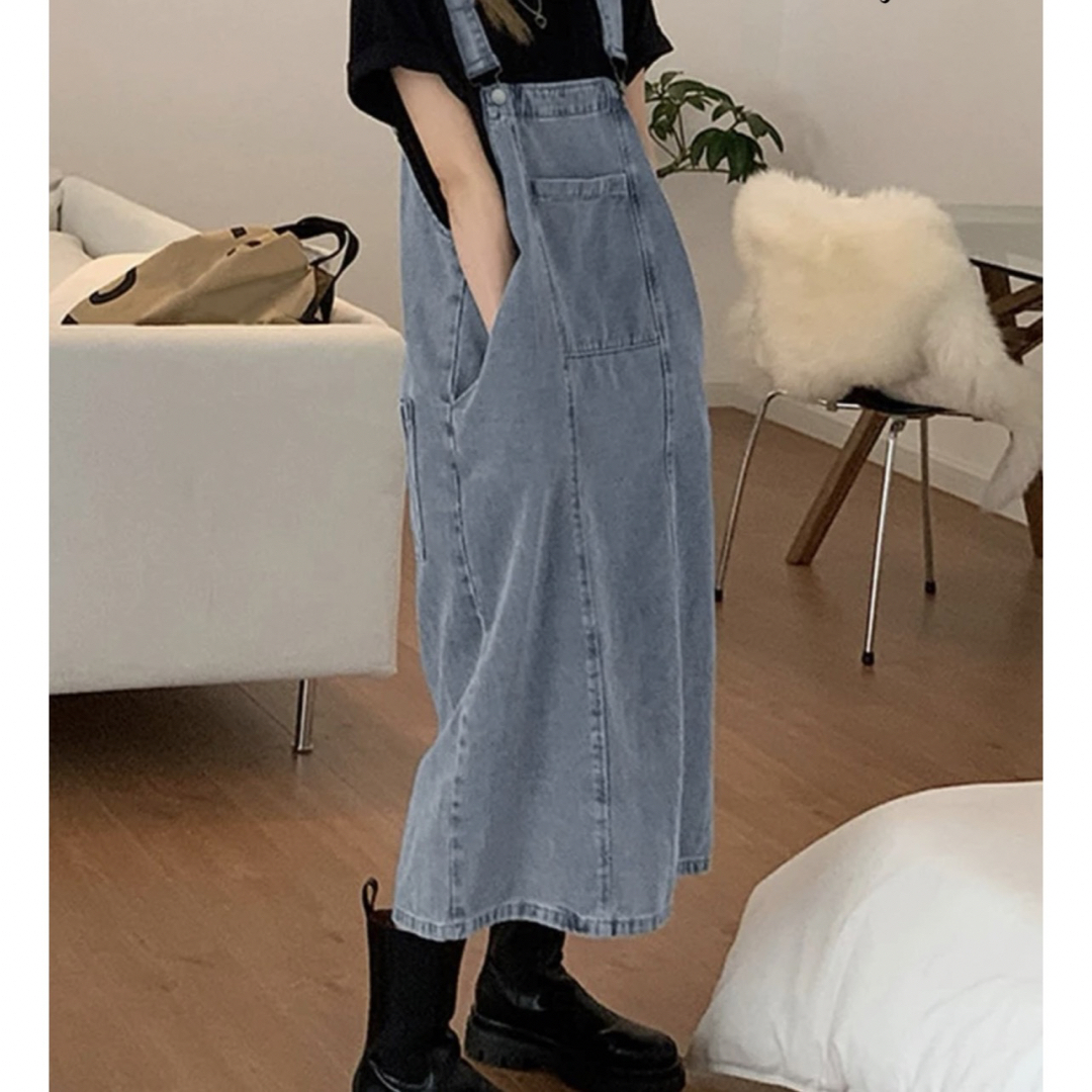 オーバーオールスカート レディースのスカート(ひざ丈スカート)の商品写真