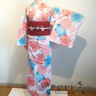 【新品】ラスト1点　桃色に梅の花の浴衣(浴衣)