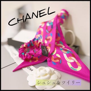 CHANEL - 【未使用☆CHANEL】シルクスカーフ・スカーフ&シュシュ