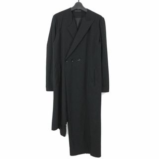 ヨウジヤマモト(Yohji Yamamoto)のヨウジヤマモト ファム 17AW ウールギャバアシンメトリーロングジャケット(ロングコート)