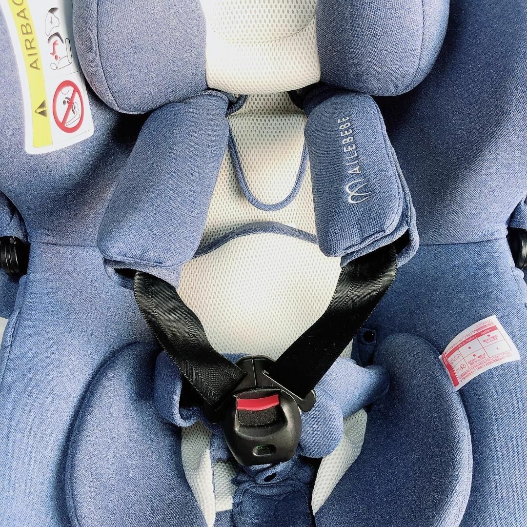 美品 エールベベ クルット5i プレミアム ブルーラテ　ISOFIX キッズ/ベビー/マタニティの外出/移動用品(自動車用チャイルドシート本体)の商品写真