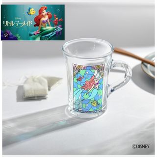 ディズニー(Disney)のディズニー リトルマーメイド ステンドグラス風 マグカップ 230ml　ガラス(グラス/カップ)