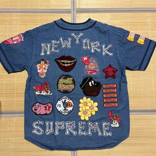 21ss Supreme Patches Denim Baseball シャツ