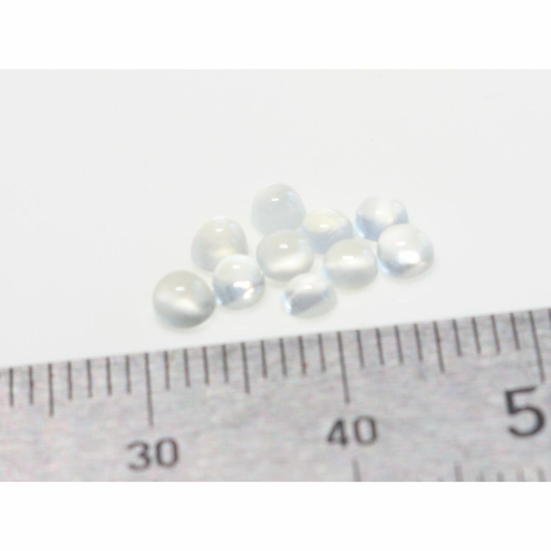 ムーンストーンキャッツアイ3mmラウンドカボション 10個 1.39ct ヤ