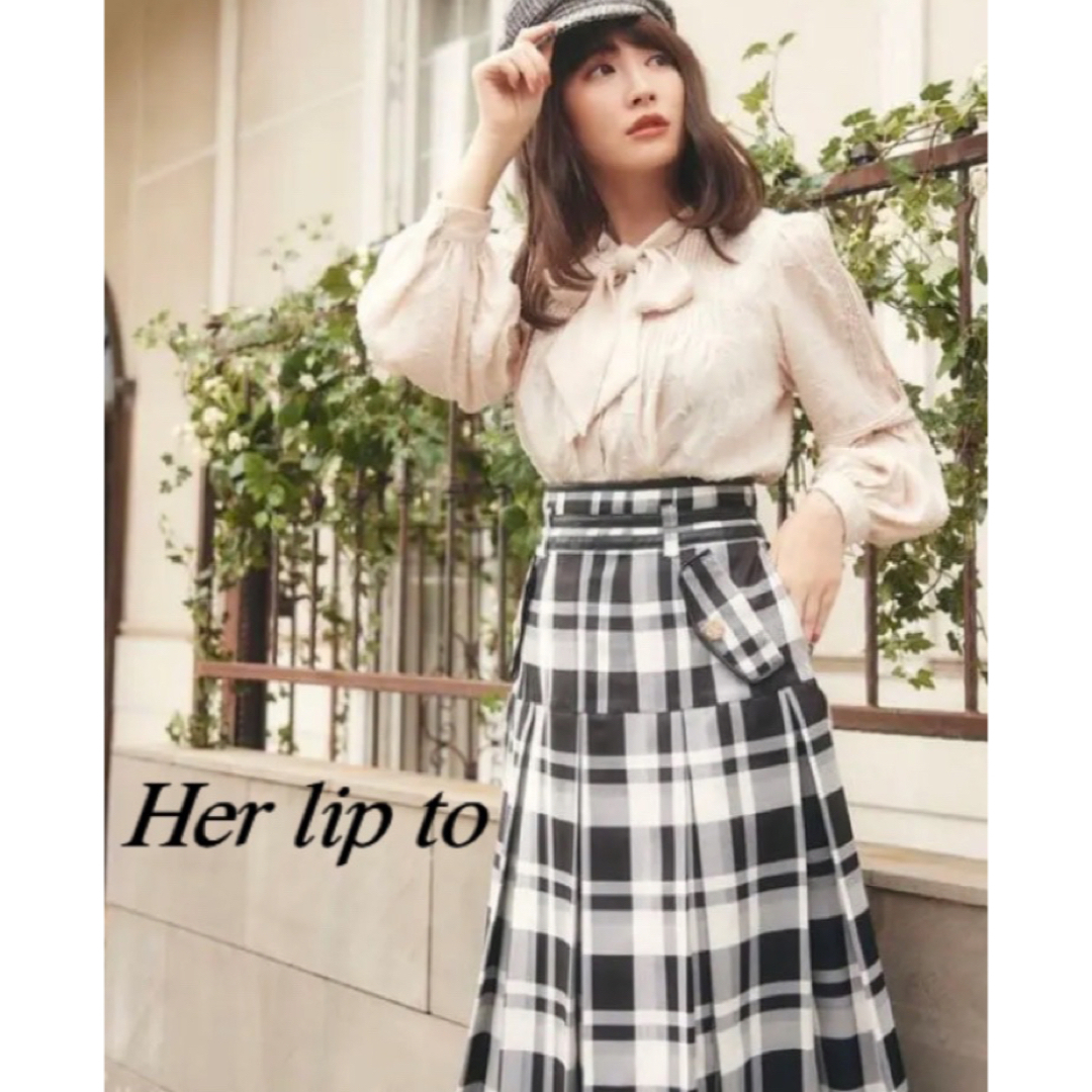 Her lip to - 新品 Pleated Checkered Twill Long Skirt の通販 by