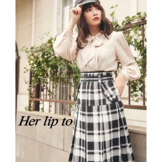 ハーリップトゥ(Her lip to)の新品 Pleated Checkered Twill Long Skirt (ロングスカート)