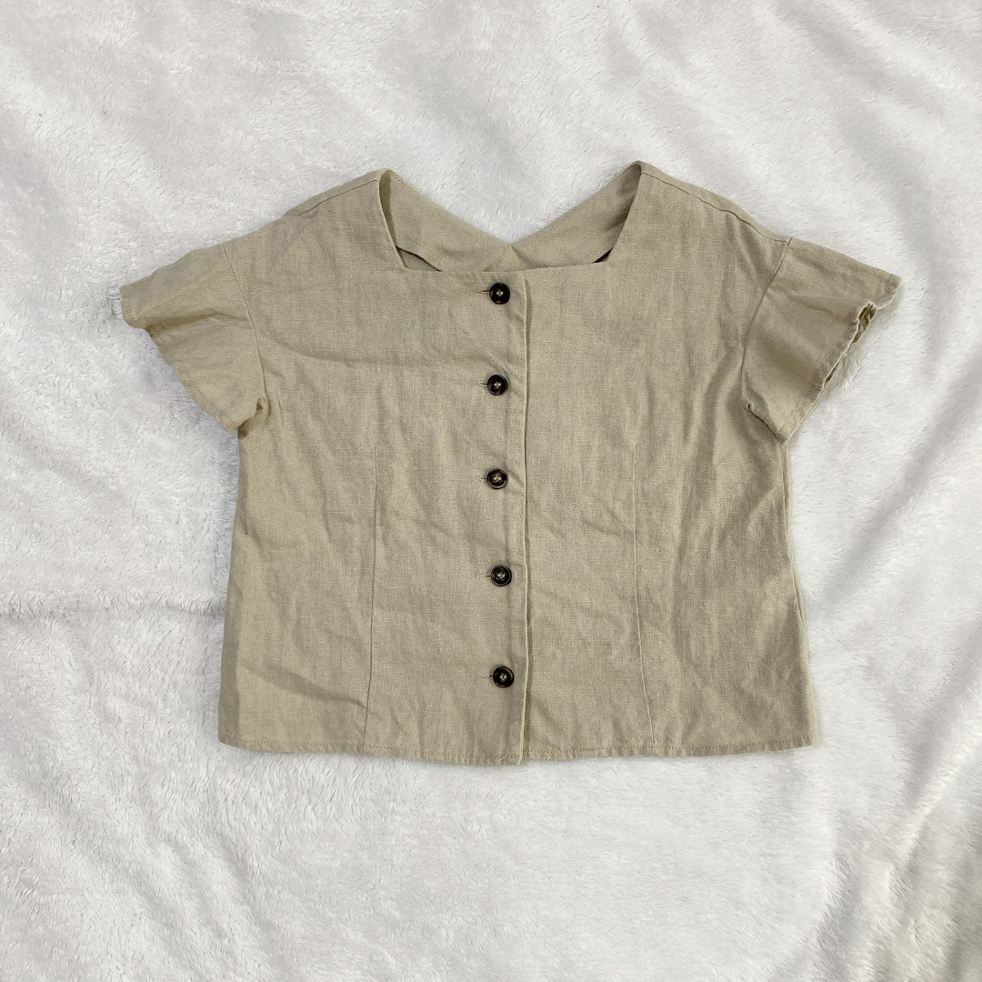 LOWRYS FARM(ローリーズファーム)のLOWRYS FARM スクエアラッフルブラウス キッズ/ベビー/マタニティのキッズ服女の子用(90cm~)(ブラウス)の商品写真